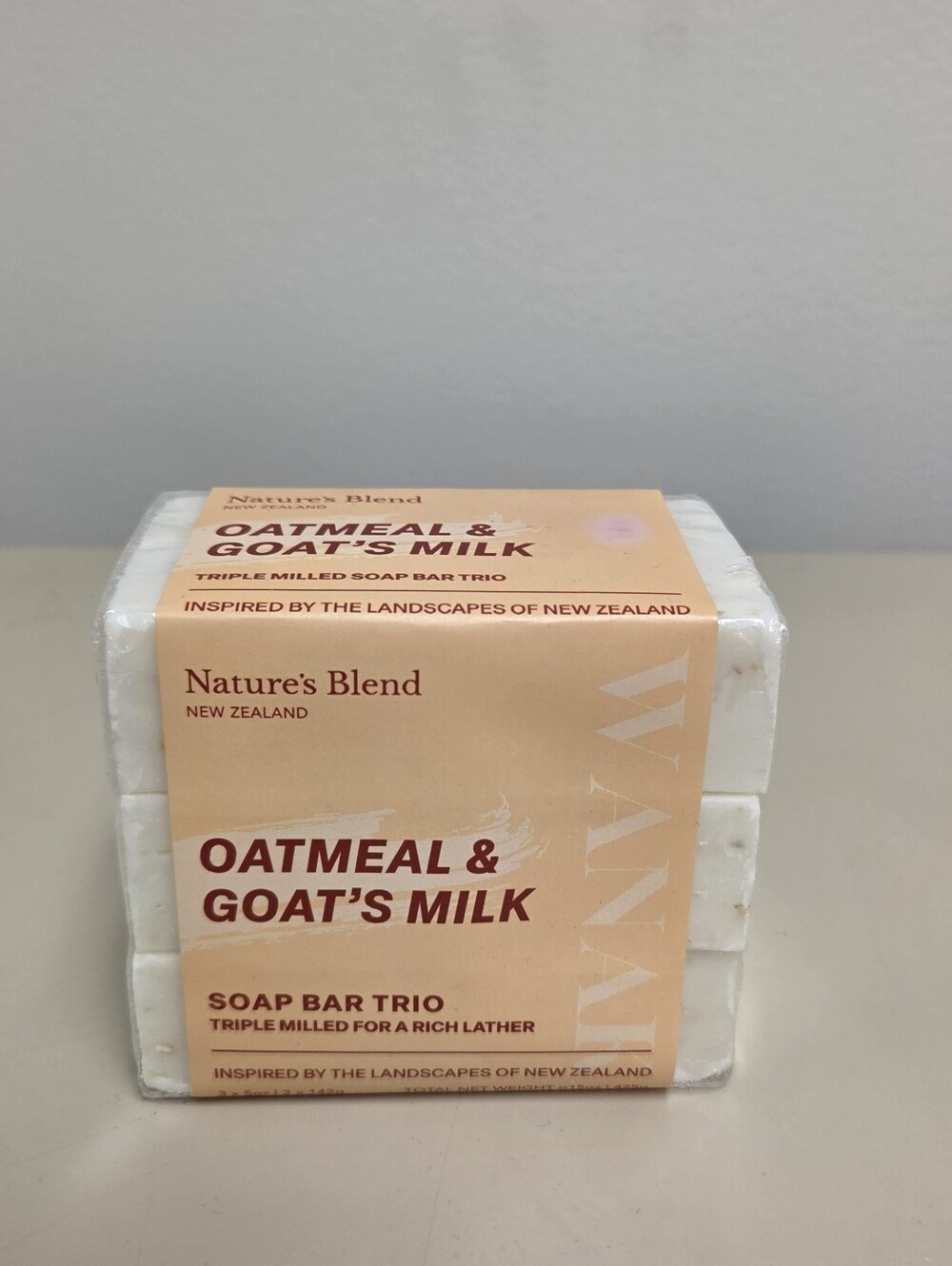 Nature's Blend Goat's Milk & Oatmeal Soap Bar Trio — Imported from NEW ZEALAND